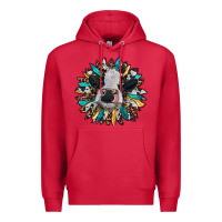 Cardinal baby cow with sunflower Premium Hoodie - RanaPortraitStore
