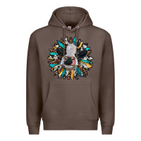 Coffee baby cow with sunflower Premium Hoodie - RanaPortraitStore