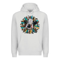 Dove Grey baby cow with sunflower Premium Hoodie - RanaPortraitStore