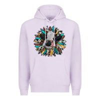 Lilac baby cow with sunflower Premium Hoodie - RanaPortraitStore