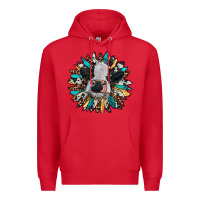 Red baby cow with sunflower Premium Hoodie - RanaPortraitStore