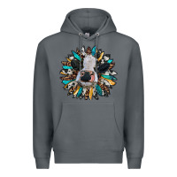 Rock baby cow with sunflower Premium Hoodie - RanaPortraitStore