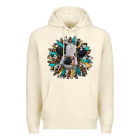 Sandshell baby cow with sunflower Premium Hoodie - RanaPortraitStore