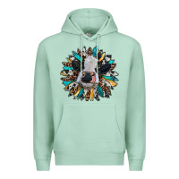 Seafoam baby cow with sunflower Premium Hoodie - RanaPortraitStore