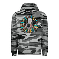 Slate Camo baby cow with sunflower Premium Hoodie - RanaPortraitStore