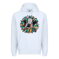 White baby cow with sunflower Premium Hoodie - RanaPortraitStore