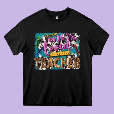 One Loved Teacher Heavy Core Tee Designed By Nancycooperartshop