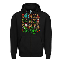 Black santa santa santa baby Zipper Hoodie - FaDigitalArtStudio