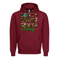 Burgundy santa santa santa baby Zipper Hoodie - FaDigitalArtStudio