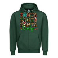 Sports Green santa santa santa baby Zipper Hoodie - FaDigitalArtStudio