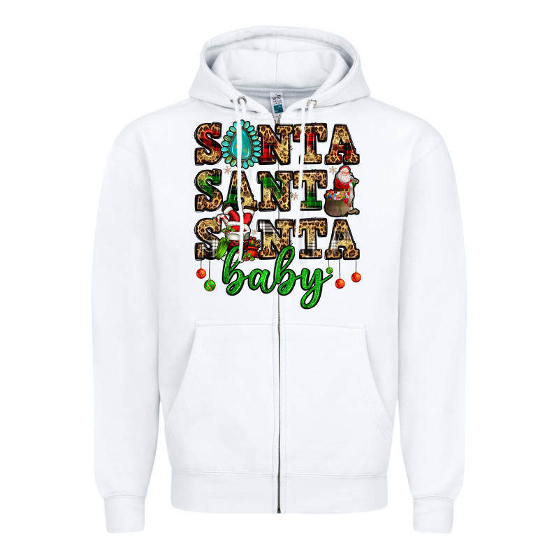 Santa Santa Santa Baby Zipper Hoodie by FaDigitalArtStudio | Teevron