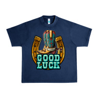 Navy good luck Urban Heavy Tee - JahusDesignShop