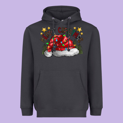 Merry Christmas Santa Heavyweight Hoodie Designed By Cowhidedigitalart