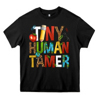 Black tiny human tamer Heavy Core Tee - NancyCooperArtShop