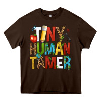 Chocolate Brown tiny human tamer Heavy Core Tee - NancyCooperArtShop
