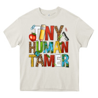Cream tiny human tamer Heavy Core Tee - NancyCooperArtShop