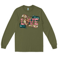 Army Green Love Horse Long Sleeve Tee - HowdyJamesFarm