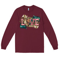 Burgundy Love Horse Long Sleeve Tee - HowdyJamesFarm