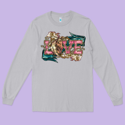 Love Horse Long Sleeve Tee Designed By Howdyjamesfarm