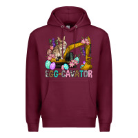 Burgundy Egg Cavator Easter Premium Hoodie - BundleAndBundleShop