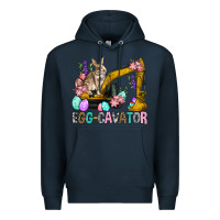 Navy Egg Cavator Easter Premium Hoodie - BundleAndBundleShop