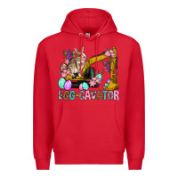 Red Egg Cavator Easter Premium Hoodie - BundleAndBundleShop