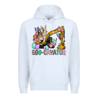 White Egg Cavator Easter Premium Hoodie - BundleAndBundleShop