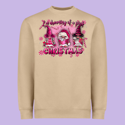 I'm Dreaming Of A Pink Christmas Heavyweight Sweatshirt Designed By Fadigitalartstudio