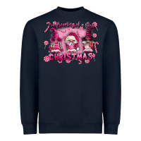 Navy i'm dreaming of a pink christmas Heavyweight Sweatshirt - FaDigitalArtStudio