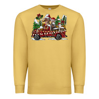 Antique Gold festive farm animal christmas truck Premium Sweatshirt - CowhideDigitalArt