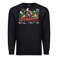 Black festive farm animal christmas truck Premium Sweatshirt - CowhideDigitalArt