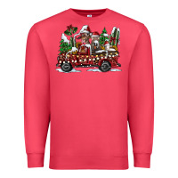 Cardinal festive farm animal christmas truck Premium Sweatshirt - CowhideDigitalArt
