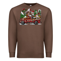 Chestnut festive farm animal christmas truck Premium Sweatshirt - CowhideDigitalArt