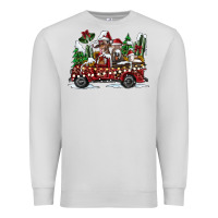 Dove Grey festive farm animal christmas truck Premium Sweatshirt - CowhideDigitalArt
