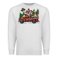 Oatmeal Heather festive farm animal christmas truck Premium Sweatshirt - CowhideDigitalArt