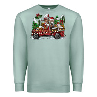Seafoam festive farm animal christmas truck Premium Sweatshirt - CowhideDigitalArt