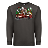Smoke festive farm animal christmas truck Premium Sweatshirt - CowhideDigitalArt