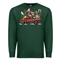 Sports Green festive farm animal christmas truck Premium Sweatshirt - CowhideDigitalArt