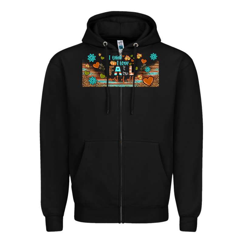I Think I Love Fall Most Of All Libbey Glass Zipper Hoodie by BundleAndBundleShop | Teevron