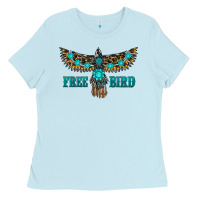 Baby Blue turquoise freebird Ladies Tee - RanaPortraitStore