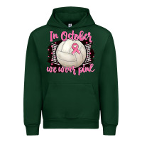 Forest Green in october we wear pink volleyball Urban Hoodie - BarkalooDesign