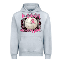 Heather Grey in october we wear pink volleyball Urban Hoodie - BarkalooDesign