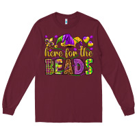 Burgundy Here for the beads Long Sleeve Tee - HowdyJamesFarm