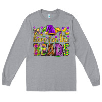 Heather Grey Here for the beads Long Sleeve Tee - HowdyJamesFarm