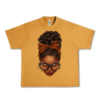 Peanut Butter afro messy bun orange leopard bow Urban Heavy Tee - texasbilliewilder