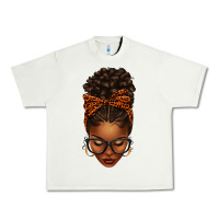 Pistachio afro messy bun orange leopard bow Urban Heavy Tee - texasbilliewilder