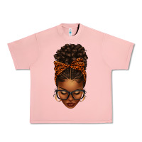 Salmon afro messy bun orange leopard bow Urban Heavy Tee - texasbilliewilder
