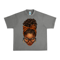 Tornado afro messy bun orange leopard bow Urban Heavy Tee - texasbilliewilder