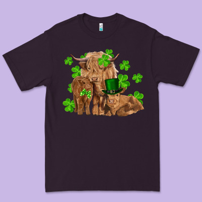 St Patrick's Day Cow Family Premium Tee Designed By Ranaportraitstore
