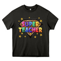 Asphalt super teacher with leopard Heavy Core Tee - NancyCooperArtShop